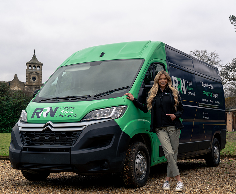 National Mobile Repair Service You Can Trust Alex Gray stood next to Rapid Repair Network branded van